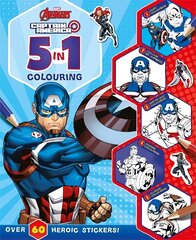 Marvel Avengers Captain America: 5 in 1 Colouring hind ja info | Väikelaste raamatud | kaup24.ee