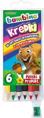 Bambino koolipliiatsid koos teritajaga 6 värvi цена и информация | Принадлежности для рисования, лепки | kaup24.ee