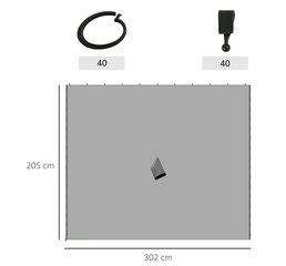 Запасные шторы для беседки Outsunny цена и информация | Беседки, навесы, тенты | kaup24.ee