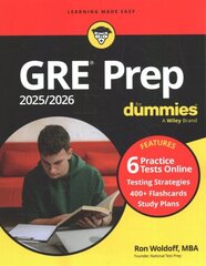 GRE Prep 2025/2026 For Dummies: Book plus 6 Practice Tests plus 400 Flashcards Online 13th edition hind ja info | Ühiskonnateemalised raamatud | kaup24.ee