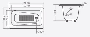 Malmvann Maxima, 200x85x46 hind ja info | Vannid | kaup24.ee