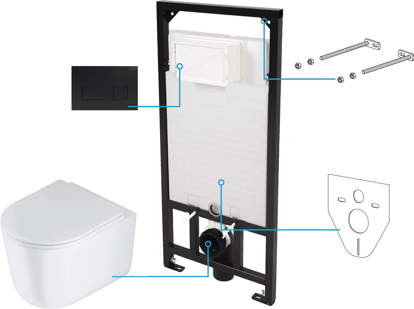 Wc-poti komplekt Deante Jasmin 6in1 hind ja info | WС-potid | kaup24.ee