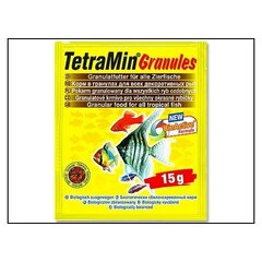 TetraMin GranulesSachet 15g, sööt kõikidele kaladele hind ja info | Toit kaladele | kaup24.ee