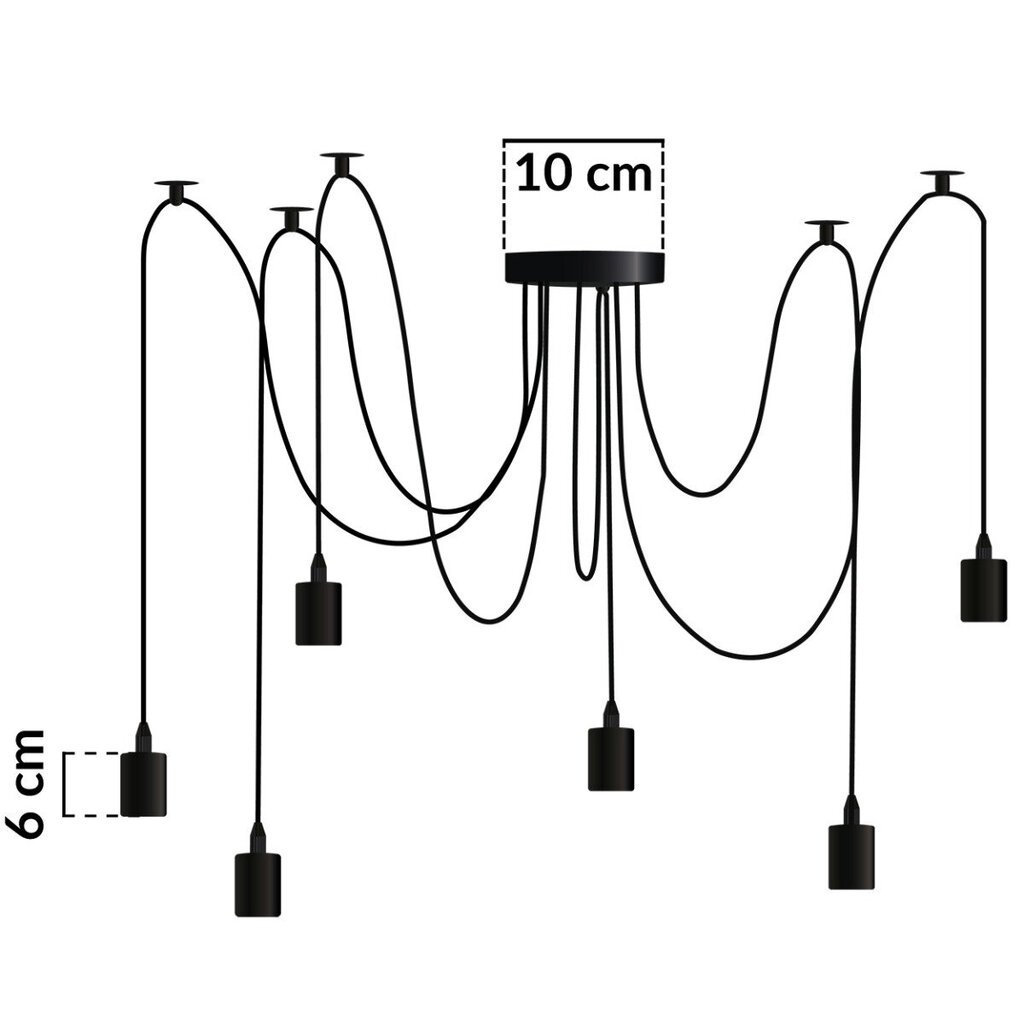 ARANE PAZYK 6 varrega rippvalgusti LED 6x E27 LUMILED цена и информация | Rippvalgustid | kaup24.ee