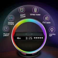 Беспроводная настольная лампа с Bluetooth-динамиком, беспроводным зарядным устройством и будильником LIVMAN G500 цена и информация | Зарядные устройства для телефонов | kaup24.ee