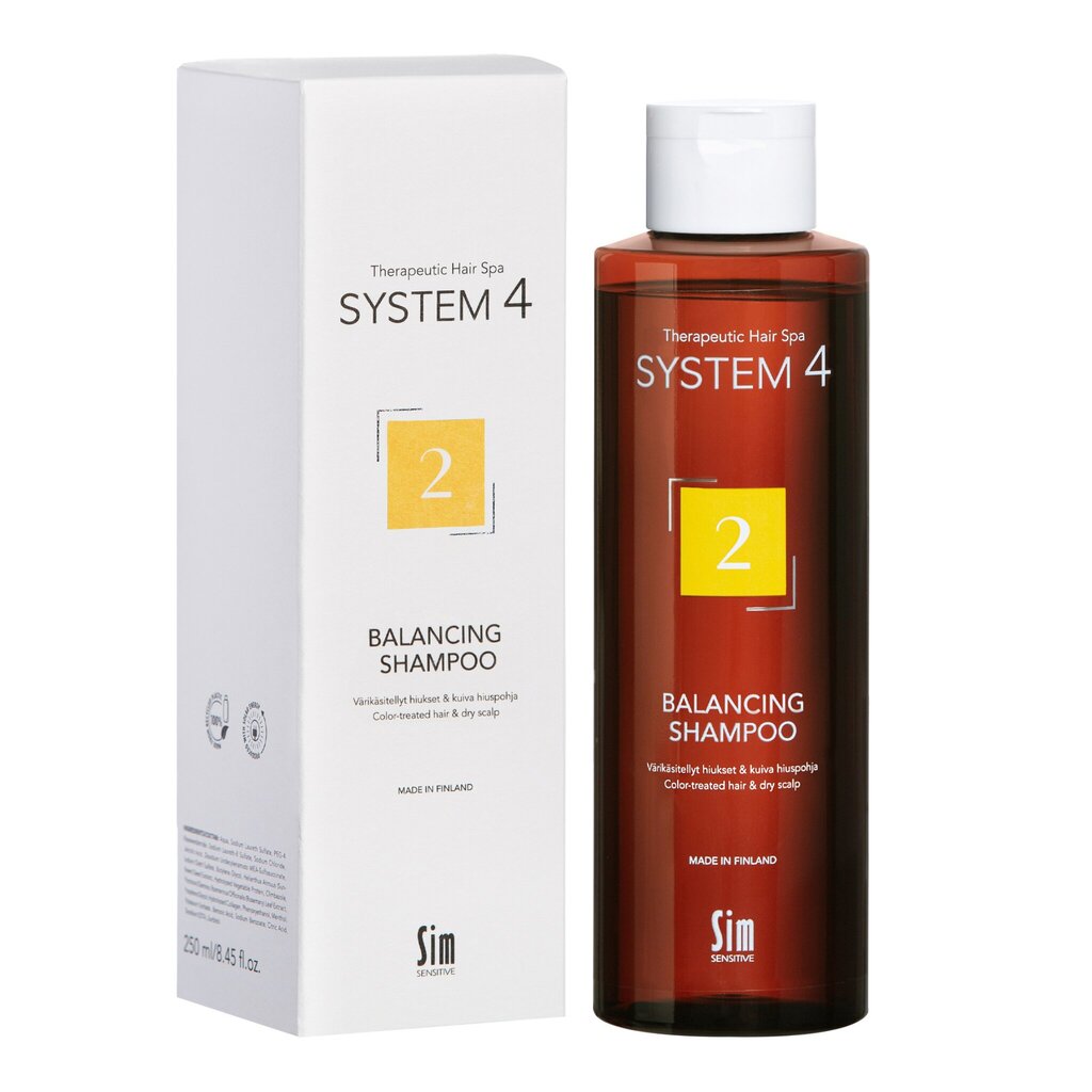 Värvitud juuksed ja kuiv peanahk System4 2 Balancing Shampoo 250 ml цена и информация | Šampoonid | kaup24.ee