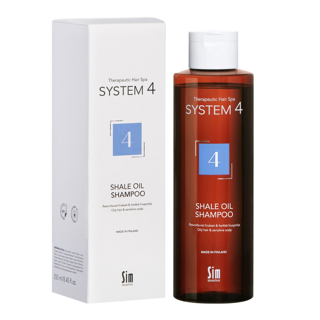 Liiga rasvased juuksed ja tundlik peanahk System4 4 Shale Oil Shampoo 250 ml hind ja info | Šampoonid | kaup24.ee