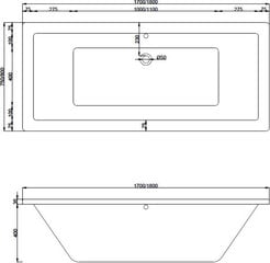 Vann Mexen Cube koos viimistlusega, 180x80 cm hind ja info | Vannid | kaup24.ee