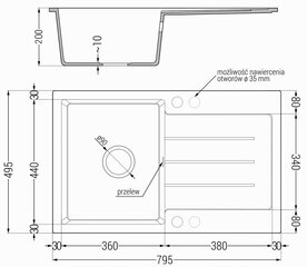 Graniidist köögivalamu Mexen Bruno koos segisti ja sifooniga, Black granite/Chrome цена и информация | Раковины на кухню | kaup24.ee