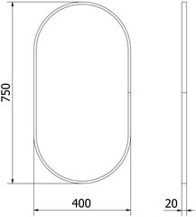 Vannitoa peegel Mexen Loft Oval, 75x40 cm, kuldne hind ja info | Vannitoa peeglid | kaup24.ee