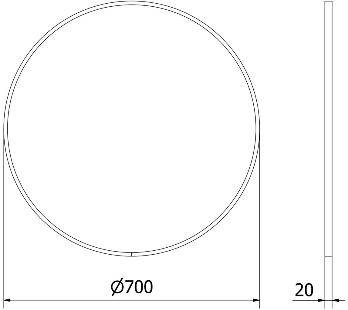 Vannitoa peegel Mexen Loft Round, 70 cm, must цена и информация | Vannitoa peeglid | kaup24.ee