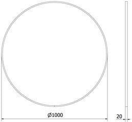 Vannitoa peegel Mexen Loft Round, 100 cm, valge hind ja info | Vannitoa peeglid | kaup24.ee