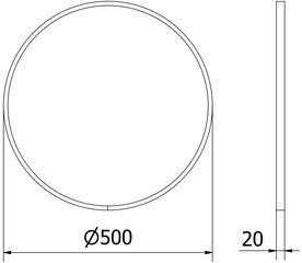 Vannitoa peegel Mexen Loft Round, 50 cm, valge hind ja info | Vannitoa peeglid | kaup24.ee