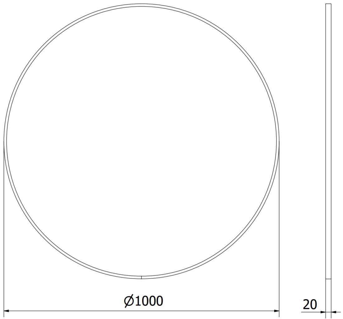 Vannitoa peegel Mexen Loft Round, 100 cm, hõbedane цена и информация | Vannitoa peeglid | kaup24.ee