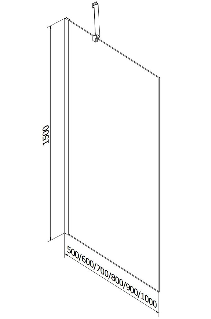 Vann Mexen Vega koos viimistluse ja klaasist seinaga, 180x80 cm + 50 cm цена и информация | Vannid | kaup24.ee