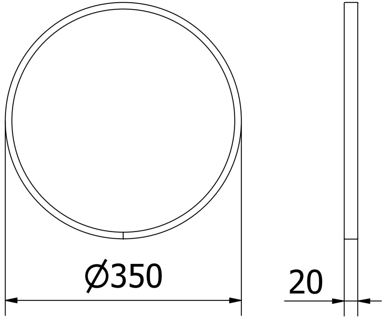 Vannitoa peegel Mexen Loft Round, 35 cm, must hind ja info | Vannitoa peeglid | kaup24.ee