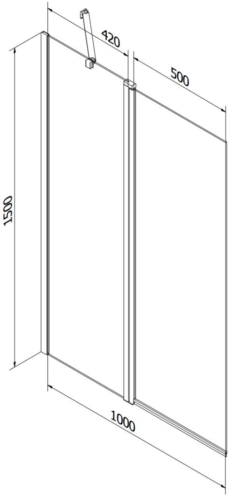 Vann Mexen Cubik koos viimistluse ja klaasist seinaga, 170x70 cm + 100 cm цена и информация | Vannid | kaup24.ee