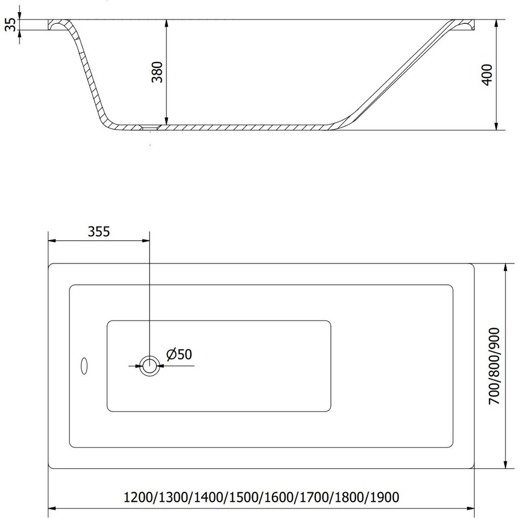 Vann Mexen Cubik koos viimistluse ja klaasist seinaga, 160x70 cm + 100 cm цена и информация | Vannid | kaup24.ee