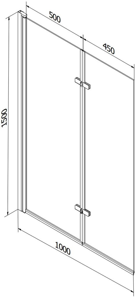 Vann Mexen Cubik koos viimistluse ja klaasist seinaga, 160x70 cm + 100 cm (II) цена и информация | Vannid | kaup24.ee