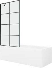 Vann Mexen Cubik koos viimistluse ja klaasist seinaga, 160x70 cm + 90 cm hind ja info | Vannid | kaup24.ee