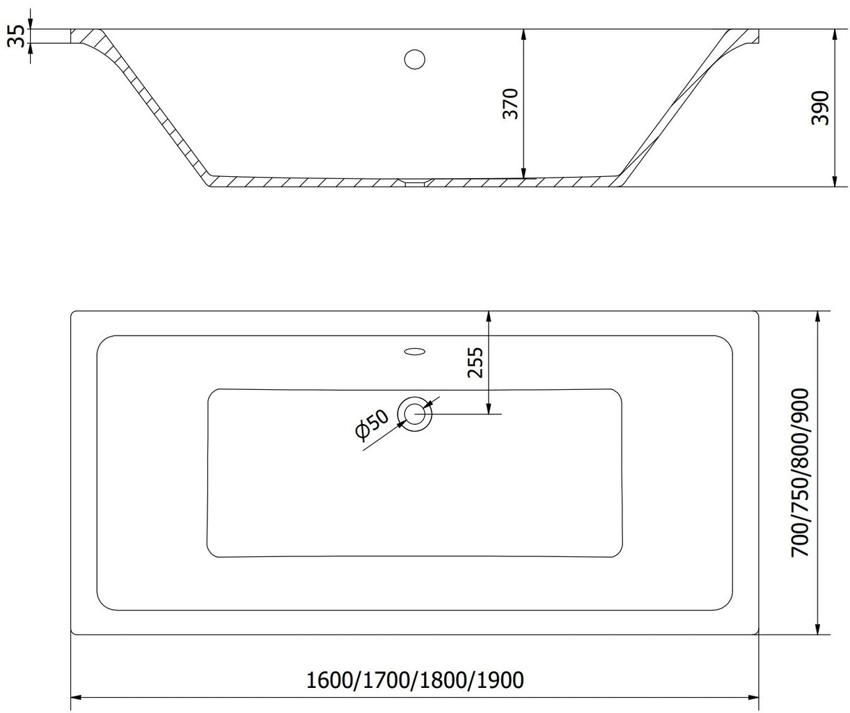 Vann Mexen Cube koos viimistluse ja klaasist seinaga, 180x80 cm + 80 cm цена и информация | Vannid | kaup24.ee