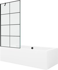 Vann Mexen Cube koos viimistluse ja klaasist seinaga, 170x80 cm + 90 cm hind ja info | Vannid | kaup24.ee