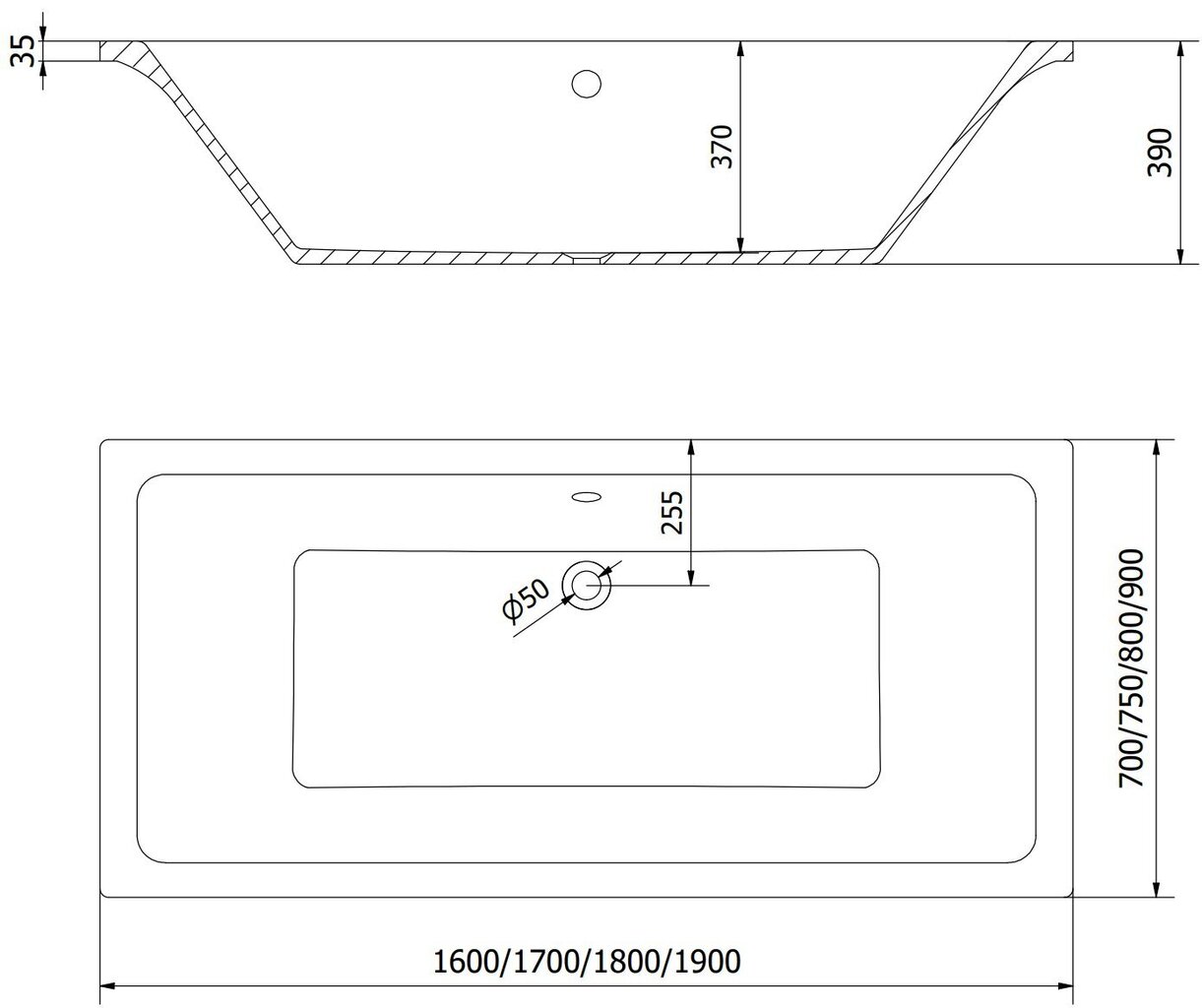 Vann Mexen Cube koos viimistlusega, 160x70 cm цена и информация | Vannid | kaup24.ee