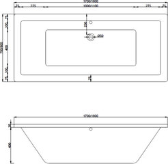 Vann Mexen Cube koos viimistlusega, 170x80 cm hind ja info | Vannid | kaup24.ee