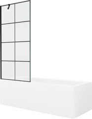 Vann Mexen Cubik koos viimistluse ja klaasist seinaga, 160x70 cm + 80 cm hind ja info | Vannid | kaup24.ee