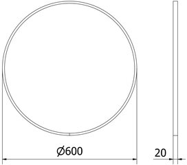 Vannitoa peegel Mexen Loft Round, 60 cm, kuldne hind ja info | Vannitoa peeglid | kaup24.ee