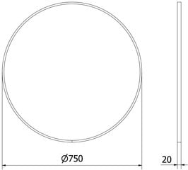 Vannitoa peegel Mexen Loft Round, 75 cm, must цена и информация | Зеркала | kaup24.ee