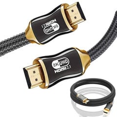 Hdmi 2.1 videokaabel ülikiire 8k 60hz 4k 120hz hq kuldne, 3m hind ja info | Kaablid ja juhtmed | kaup24.ee