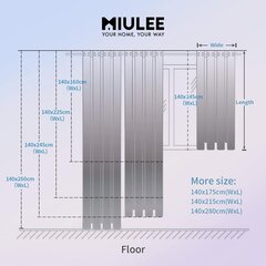 MIULEE Lühikesed kardinad 140 x 145 cm, beež, 2 tk. hind ja info | Kardinad | kaup24.ee