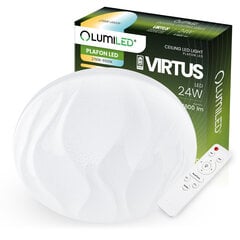 Plafond LED pinnapealne valgusti VIRTUS 24W 38,5 cm CCT + kaugjuhtimispult LUMILED цена и информация | Потолочные светильники | kaup24.ee