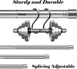 InnoGear Карниз для штор, серебристый, 76-198 см цена и информация | Карнизы | kaup24.ee