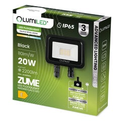 LED-valgusti ZUME 20W 2200lm 4000K IP65 Must Advanced Lighting Series LUMILED seeria LUMILED hind ja info | Aia- ja õuevalgustid | kaup24.ee