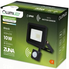 LED-valgusti ZUNA 10W 900lm 4000K IP44 must liikumisandur LUMILED hind ja info | Aia- ja õuevalgustid | kaup24.ee