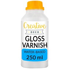 Lakk Final Gloss, 250 ml pudel, Creative Deco, veepõhine läbipaistev lakk puidule, savile, savile цена и информация | Краска | kaup24.ee