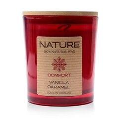 "Qult Senses of Nature - COMFORT" - Aroomiküünlad klaasis puukaanega – „Vanilje-Karamell" hind ja info | Küünlad, küünlajalad | kaup24.ee