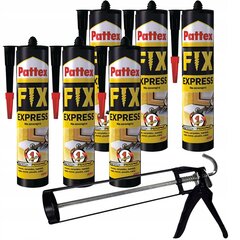 6x Pattex Fix Express 375g montaažiliim + skeletiliimi pigistaja hind ja info | Liimid | kaup24.ee