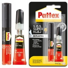 Pattex S.O.S. superliim plastile 2g + 4ml цена и информация | Клей | kaup24.ee