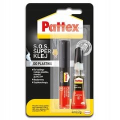 Pattex S.O.S. superliim plastile 2g + 4ml цена и информация | Клей | kaup24.ee