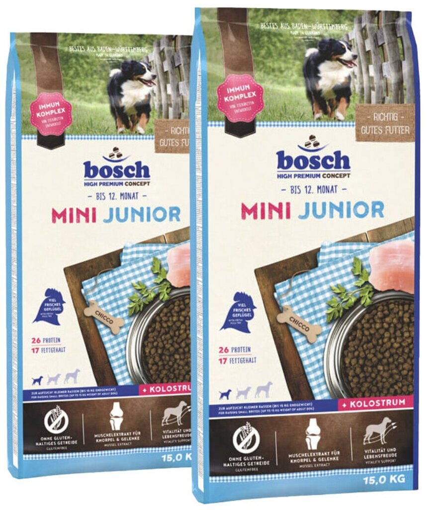 Bosch Mini Junior koos linnulihaga, 30 kg цена и информация | Kuivtoit koertele | kaup24.ee