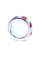 Boss Of Toys Pierścień-Metal Cock Ring with Red Diamonds Small цена и информация | Эрекционные кольца, насадки на пенис | kaup24.ee