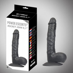 Boss Of Toys Rocket john 9,1 inch black  realistic  dildo  9,1  inch /  23 cm цена и информация | Фаллоимитаторы | kaup24.ee