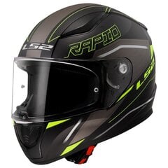 LS2 FF353 RAPID 2 ROKKU helmet -  
Матовый черный Ярко-желтый цена и информация | Шлемы для мотоциклистов | kaup24.ee