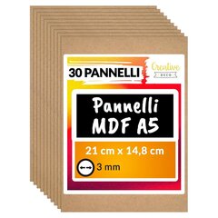 30 x A5 MDF lehed, puidust paneelid Creative Deco 148 x 210 x 3 mm Puidupaneel, modelleerimine, pürograafia цена и информация | Шуруповерты, дрели | kaup24.ee