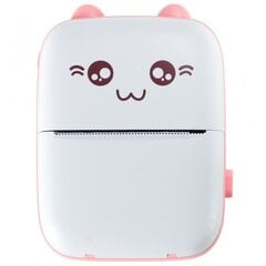 Mini termoetiketiprinter + USB-kaabel cat pink hind ja info | Printerid | kaup24.ee