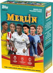 Футбольные карточки TOPPS MERLIN CHROME UEFA CLUB COMPETITIONS 2022/2023 BLASTER BOX, 8 x 4 шт. цена и информация | Коллекционные карточки | kaup24.ee