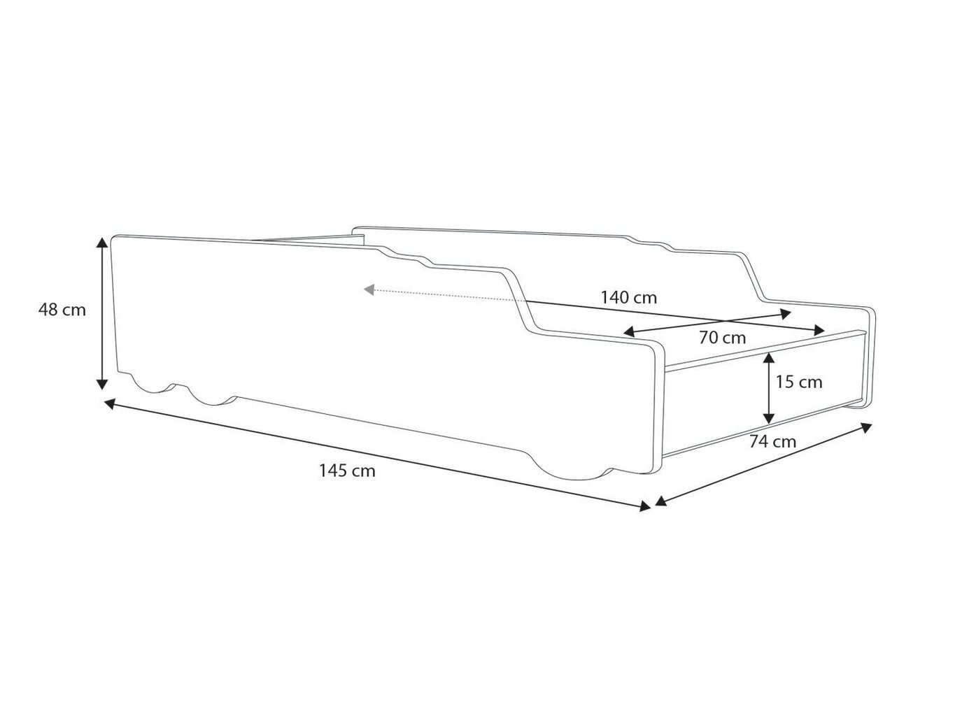 Kahjustatud pakendiga toode. Lastevoodi ADRK Furniture Builder, 70x140 cm hind ja info | Mööbel kahjustatud pakendis | kaup24.ee